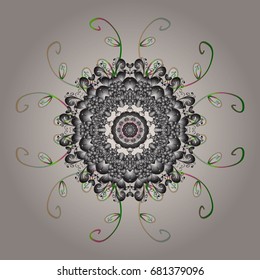 Vector illustration. Snowflake vector icon colorful background color. 