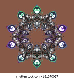Vector illustration. Snowflake icon, isolated. Flat design. Icons, labels. Vector winter snowflakes on colorful background. Colorful snowflake Vector illustration.