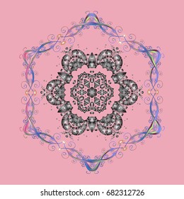 Vector illustration. Snowflake icon, isolated. Flat design. Vector nice snowflakes on colorful background.