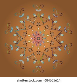 Vector illustration. Snowflake Icon. Snowflake isolated on colorful background. Snowflake Vector illustration.