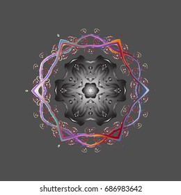 Vector illustration. Snowflake icon, isolated. Flat design. Vector nice snowflakes on colorful background.