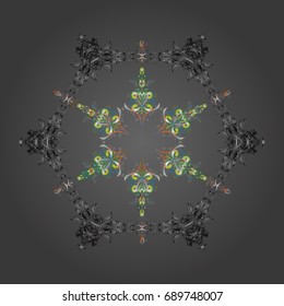 Vector illustration. Snowflake icon, isolated. Vector winter snowflakes on colorful background. Vector snowflake icon. Flat design.