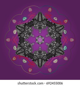 Vector illustration. Snowflake Icon. Snowflake isolated on colorful background. Snowflake Vector illustration.
