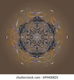 Vector illustration. Snowflake icon, isolated. Flat design. Vector nice snowflakes on colorful background.
