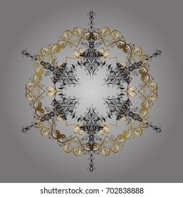 Vector illustration. Snowflake Icon. Snowflake isolated on gray background.