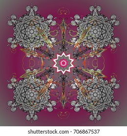 Vector illustration. Snowflake icon, isolated. Colorful snowflake Vector illustration. Vector winter snowflakes on colorful background. Icons, labels. Flat design.