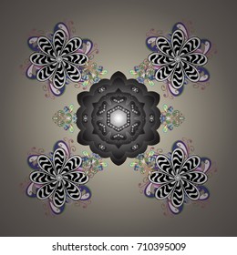 Vector illustration. Snowflake icon, isolated. Flat design. Vector nice snowflakes on colorful background.