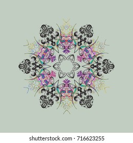 Vector illustration. Snowflake Vector illustration. Snowflake Icon. Snowflake isolated on colorful background.