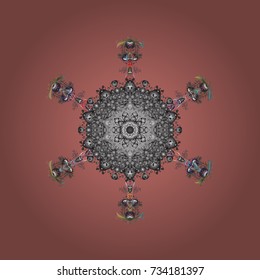 Vector illustration. Snowflake Vector illustration. Snowflake Icon. Snowflake isolated on pink, gray and brown colors.