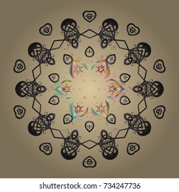 Vector illustration. Snowflake icon, isolated. Flat design. Vector nice snowflakes on colorful background.