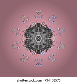 Vector illustration. Snowflake icon, isolated. Icons, labels. Flat design. Colorful snowflake Vector illustration. 