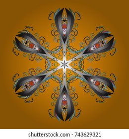 Vector illustration. Snowflake icon, isolated. Flat design. Vector nice snowflakes on colorful background.