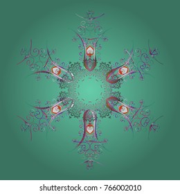 Vector illustration. Snowflake icon, isolated. Vector winter snowflakes on colorful background. Vector snowflake icon. Flat design.