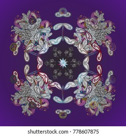 Vector illustration. Snowflake Vector illustration. Snowflake Icon. Snowflake isolated on colored background.
