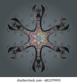 Vector illustration. Vector snowflake icon. Vector winter snowflakes on colorful background. Flat design. Snowflake icon, isolated.