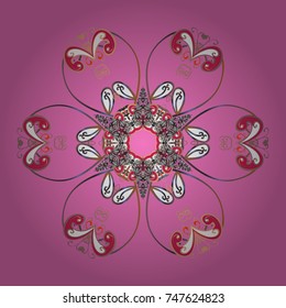Vector illustration. Snowflake Icon. Winter snowflake. Snowflake isolated on pink, gray and neutral colors.