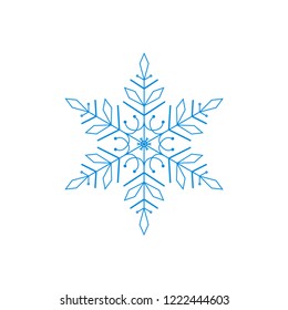 Vector illustration of snowflake isolated on white background