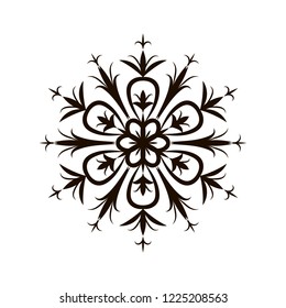 Vector illustration of a snowflake isolated on white.