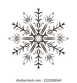Vector illustration of a snowflake isolated on white.