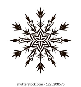 Vector illustration of a snowflake isolated on white.