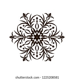 Vector illustration of a snowflake isolated on white.