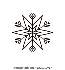 Vector illustration of a snowflake isolated on white.