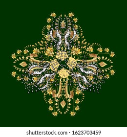Vector illustration. Vector illustration. Snowflake isolated on golden colors. Snowflake Icon.