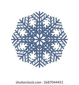 Ilustração vetorial de floco de neve isolado no fundo branco. Adequado para design de Ano Novo e elementos decorativos.
