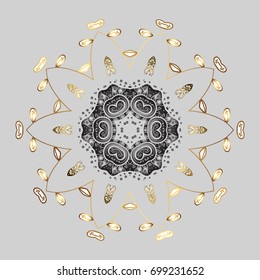 Vector illustration. Snowflake isolated on beige, gray and brown colors. Vector illustration. Snowflake Icon.