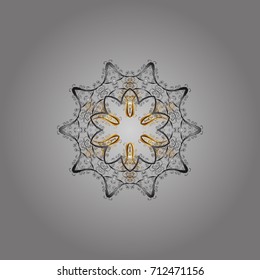 Vector illustration. Snowflake isolated on gray background. Snowflake Vector illustration. Snowflake Icon.
