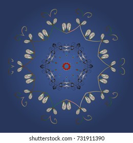 Vector illustration. Snowflake isolated on blue, white and neutral colors. Snowflake Icon. Winter snowflake.