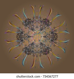 Vector illustration. Snowflake isolated on beige, gray and neutral colors. Snowflake Icon. Winter snowflake.