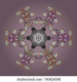 Vector illustration. Snowflake isolated on neutral, gray and white colors. Snowflake Icon. Winter snowflake.