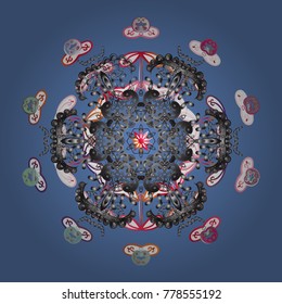 Vector illustration. Snowflake isolated on blue, gray and white colors. Snowflake Vector illustration. 