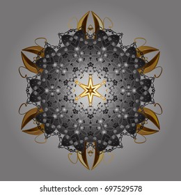 Vector illustration. Snowflake mosaic icon. Graphic element decoration. Silhouette snow flake sign isolated background. Flat design. Symbol winter, frozen, Christmas, New Year holiday.