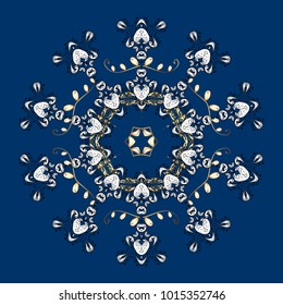 Vector illustration. Snowflake ornamental pattern. Snowflakes background. Flat design of snowflakes isolated on colorful background. Snowflakes pattern.