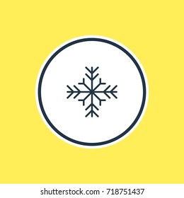 Vector Illustration Of Snowflake Outline. Beautiful Atmosphere Element Also Can Be Used As Snow  Element.