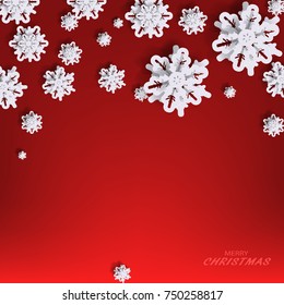 Vector illustration of a snowflake paper for Christmas Background - eps 10. New Year Cards.
