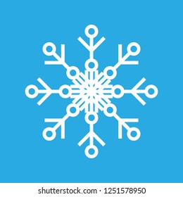 vector illustration. Snowflake thin line ftat design