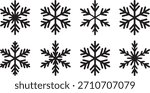 Vector illustration with snowflake winter design set for decoration as christmas new year cold weather holiday celebration frozen crystal graphic.