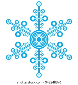 Ilustración vectorial de un copo de nieve para el diseño invernal