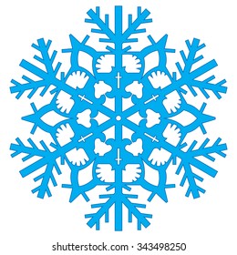 Vektorgrafik einer Schneeflocke für Winterdesign
