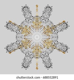 Vector illustration. Snowflake winter isolated on gray background. Icon silhouette. New Year sign. Symbol of celebration. For Christmas design.