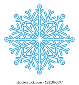 Vector illustration of snowflake winter set for christmas/new year company. Isolated icon silhouette in blue and white color on  background. EPS10