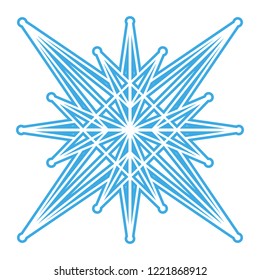 Vector illustration of snowflake winter set for christmas/new year company. Isolated icon silhouette in blue and white color on  background. EPS10