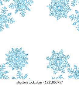 Vector illustration of snowflake winter set for christmas/new year company. Isolated icon silhouette in blue and white color on  background. EPS10