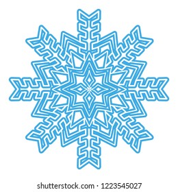 Vector illustration of snowflake winter set for christmas/new year company. Isolated icon silhouette in blue and white color on  background. EPS10