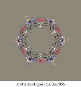 Vector illustration. Snowflake winter. Symbol of winter. Isolated watercolor snowflakes on colorful background.
