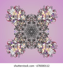 Vector illustration. Snowflake winter. Symbol of winter. Isolated watercolor snowflakes on colorful background.
