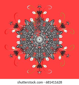 Vector illustration. Snowflake winter. Symbol of winter. Isolated watercolor snowflakes on colorful background.